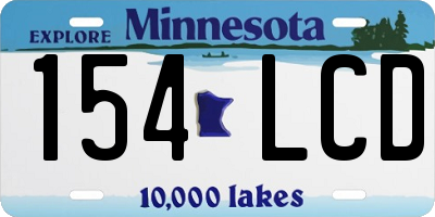 MN license plate 154LCD