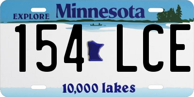 MN license plate 154LCE