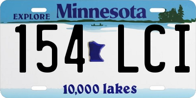 MN license plate 154LCI