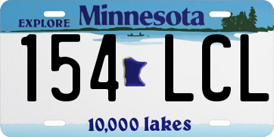 MN license plate 154LCL
