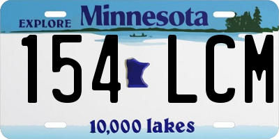 MN license plate 154LCM