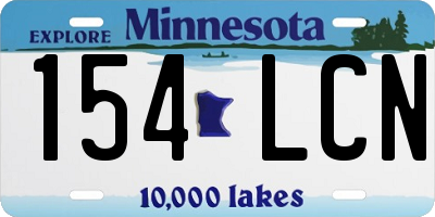 MN license plate 154LCN