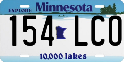 MN license plate 154LCO