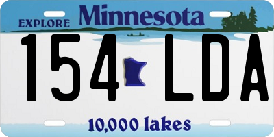MN license plate 154LDA