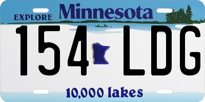 MN license plate 154LDG