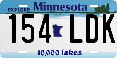 MN license plate 154LDK
