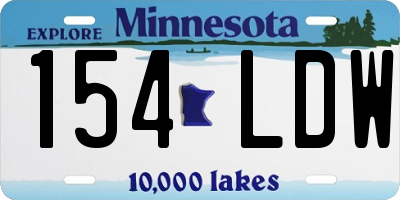 MN license plate 154LDW