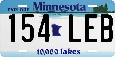 MN license plate 154LEB
