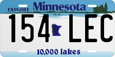 MN license plate 154LEC