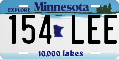 MN license plate 154LEE