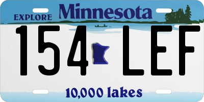 MN license plate 154LEF