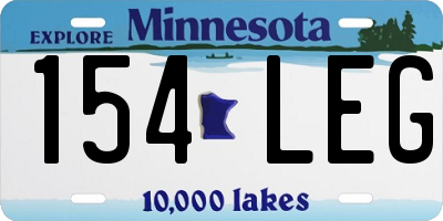 MN license plate 154LEG