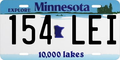 MN license plate 154LEI