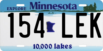MN license plate 154LEK