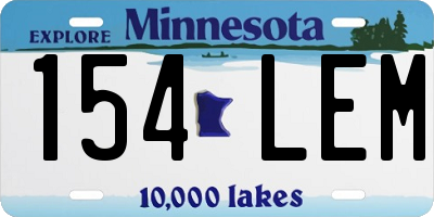 MN license plate 154LEM