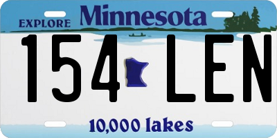 MN license plate 154LEN