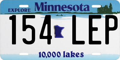 MN license plate 154LEP