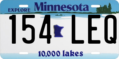 MN license plate 154LEQ