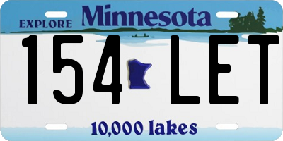 MN license plate 154LET