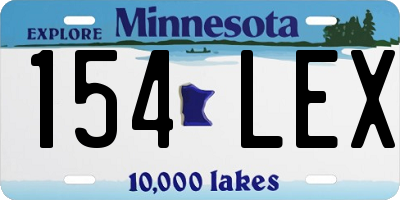 MN license plate 154LEX
