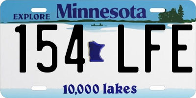 MN license plate 154LFE