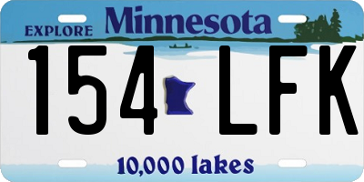 MN license plate 154LFK