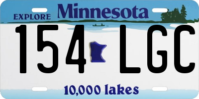 MN license plate 154LGC