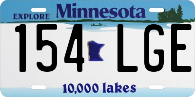 MN license plate 154LGE