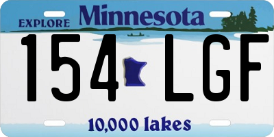 MN license plate 154LGF