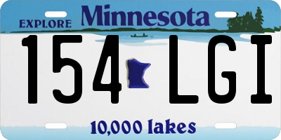 MN license plate 154LGI