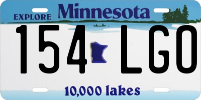 MN license plate 154LGO
