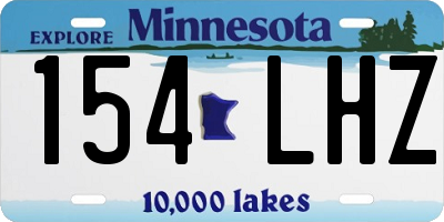 MN license plate 154LHZ