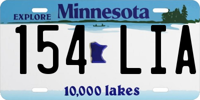 MN license plate 154LIA