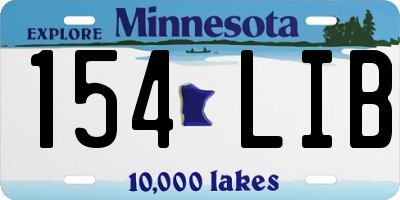 MN license plate 154LIB