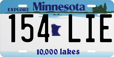 MN license plate 154LIE
