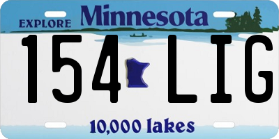 MN license plate 154LIG