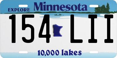 MN license plate 154LII