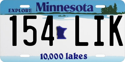MN license plate 154LIK