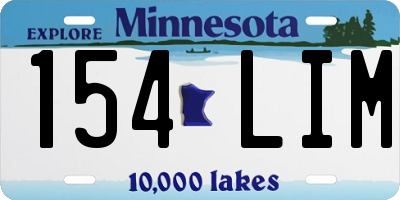MN license plate 154LIM