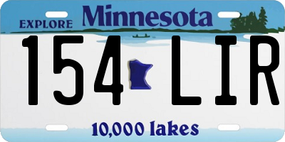 MN license plate 154LIR
