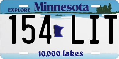 MN license plate 154LIT