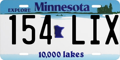 MN license plate 154LIX