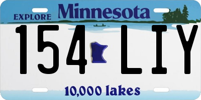 MN license plate 154LIY
