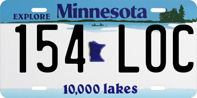 MN license plate 154LOC