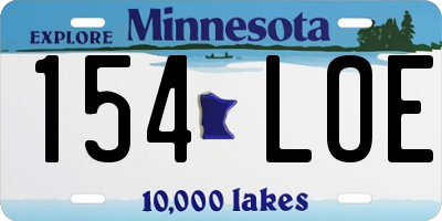MN license plate 154LOE