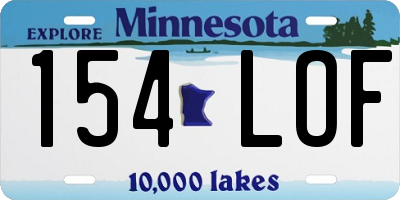 MN license plate 154LOF