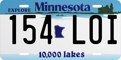 MN license plate 154LOI