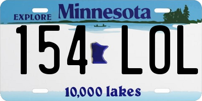 MN license plate 154LOL