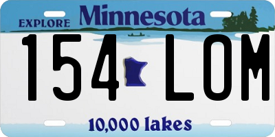 MN license plate 154LOM