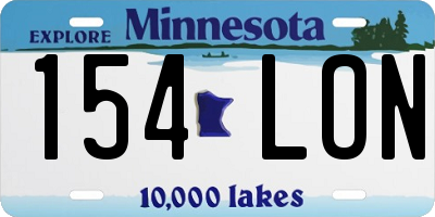 MN license plate 154LON